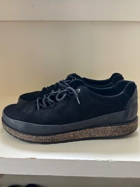 Birkenstock Men's Honnef Black Suede Low Sneakers, Size 44